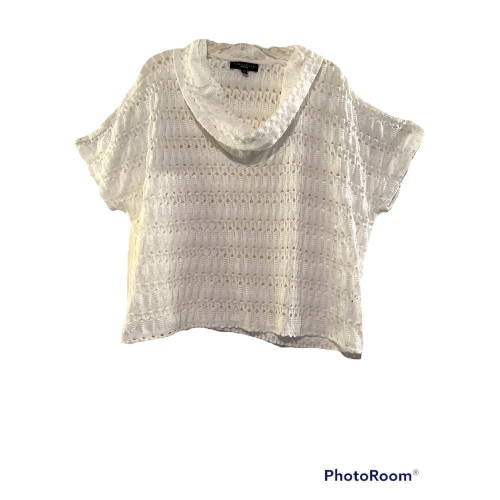 SANCTUARY short sleeved lacy top in white size small